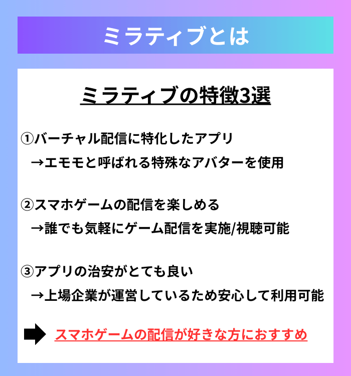 ミラティブとは?ミラティブの特徴3選