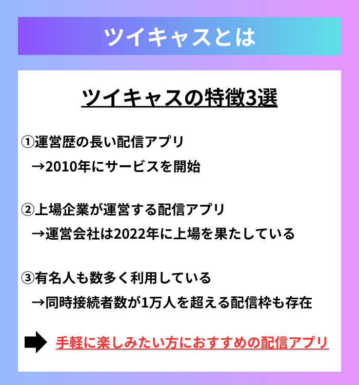 ツイキャスとは？ツイキャスの特徴3選